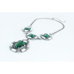 Iced Emerald Stone Glam Statement Necklace